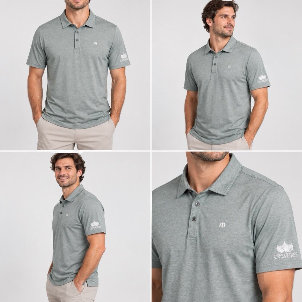 TravisMathew Golf Polo Shirt Mens L Gray Short Sleeve Embroidered Logo